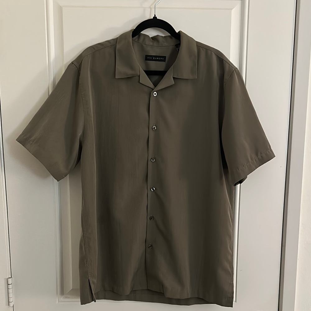 Vintage Men's Olive Short Sleeve Shirt